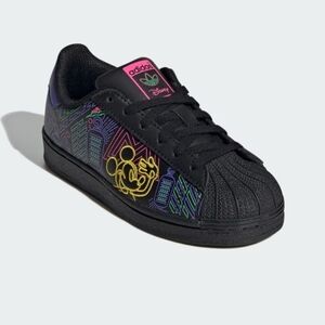Adidas Kids Black and Neon Disney Sneakers